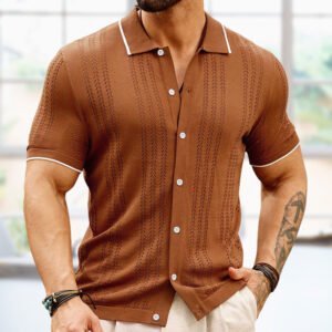 Polo à manches courtes pour homme – Haut d'été élégant et professionnel avec col boutonné