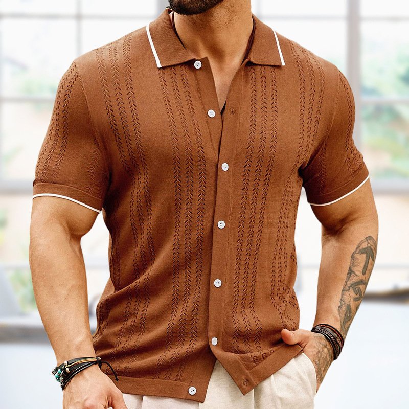 Polo à manches courtes pour homme – Haut d'été élégant et professionnel avec col boutonné