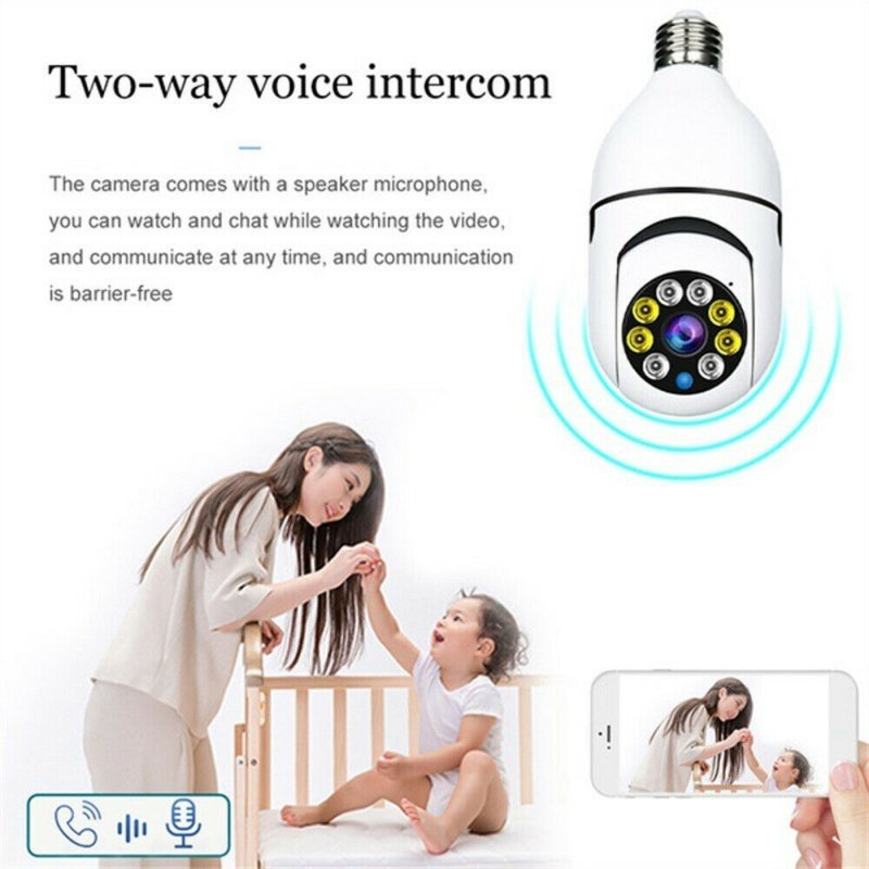 Caméra ampoule E27 infrarouge 1080P HD sans fil Wi-Fi pour la sécurité de la maison connectée - Image 10