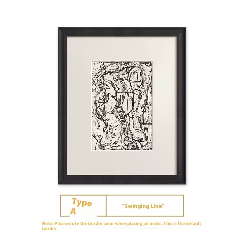 Tableau abstrait haut de gamme à lignes noires et blanches – Décoration murale rétro - Image 2