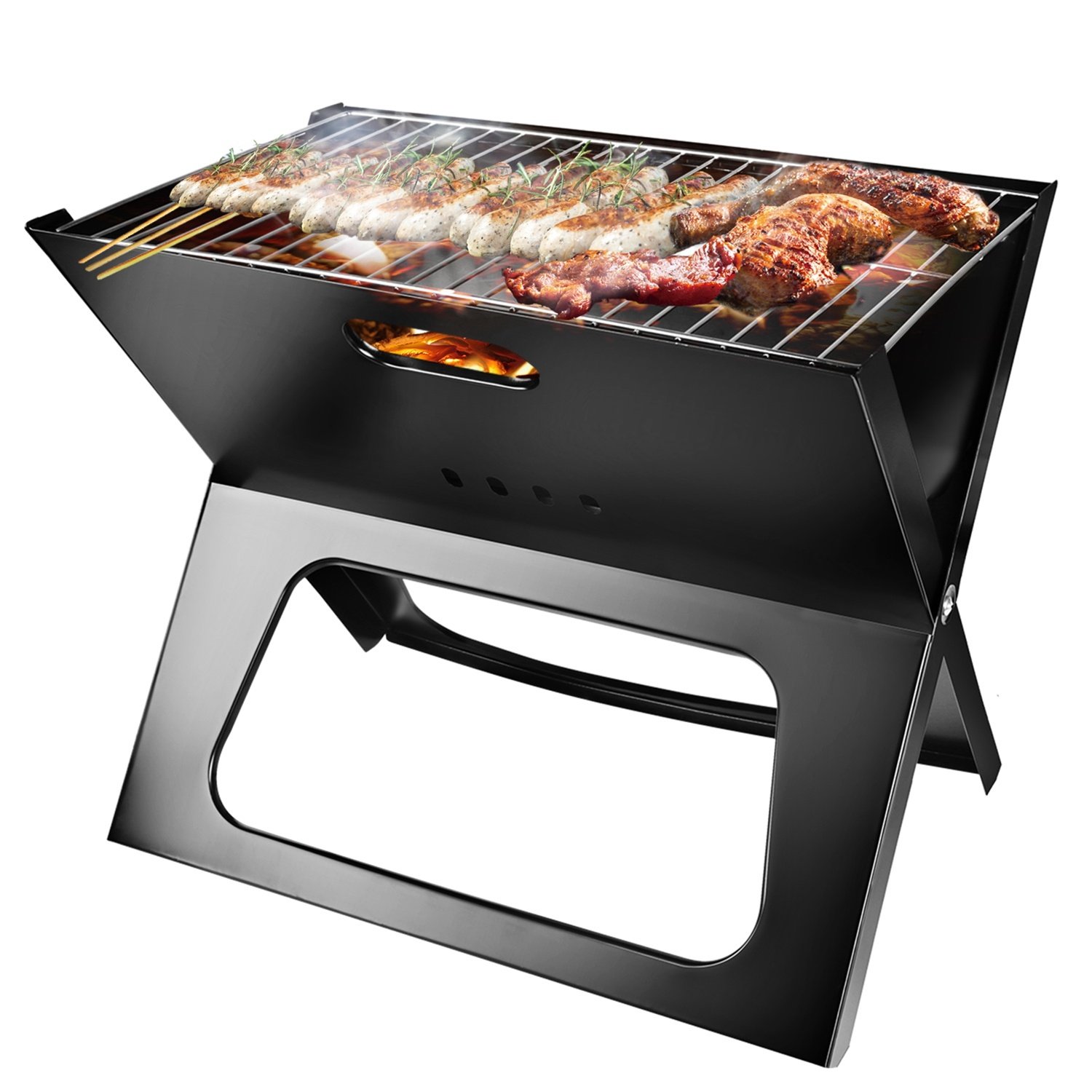 1 barbecue portable pliable au charbon de bois – Idéal pour le camping, le jardin, les voyages et l'extérieur