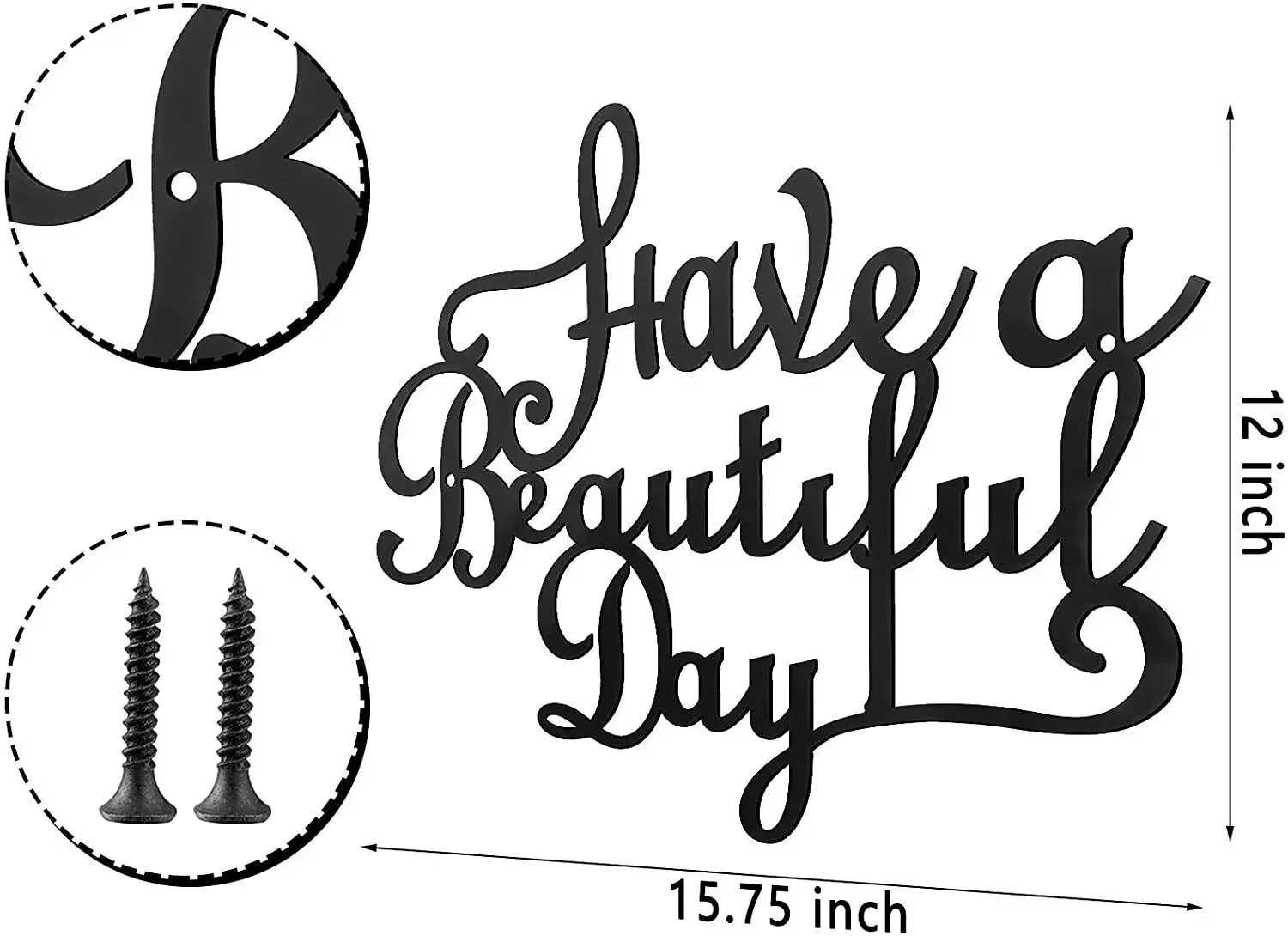Décoration murale en fer « Have A Wonderful Day » (Passez une merveilleuse journée) - Image 4