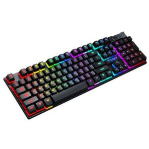 Clavier de jeu filaire USB rétroéclairé à touches flottantes (type mécanique)