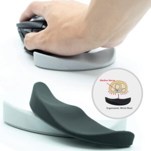 Tapis de souris ergonomique avec repose-poignet en gel de silicone antidérapant – Support profilé pour bureau et gaming (PC)