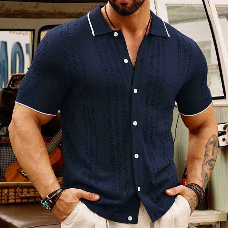 Polo à manches courtes pour homme – Haut d'été élégant et professionnel avec col boutonné - Image 2