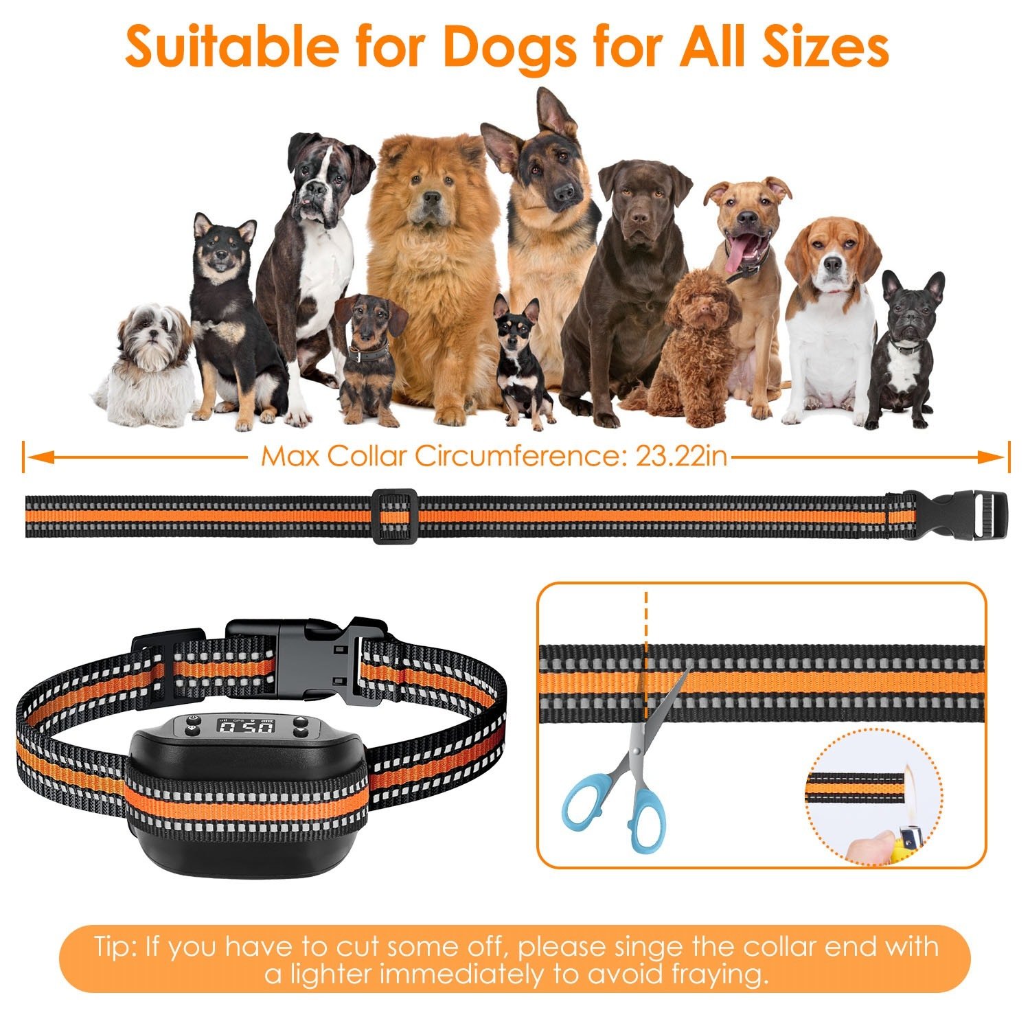 Traceur GPS 2-en-1 pour chien : clôture virtuelle sans fil et collier GPS avec rayon réglable (10 à 880 mètres), étanchéité IPX6, adapté aux chiens de petite, moyenne et grande taille. - Image 3