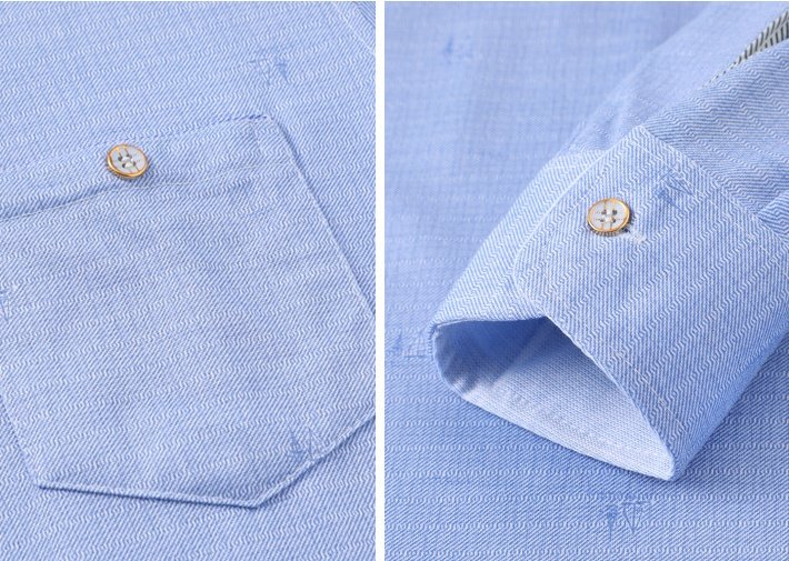 Papa porte un t-shirt à manches longues avec un col fin, adapté au printemps et à l'automne. - Image 6
