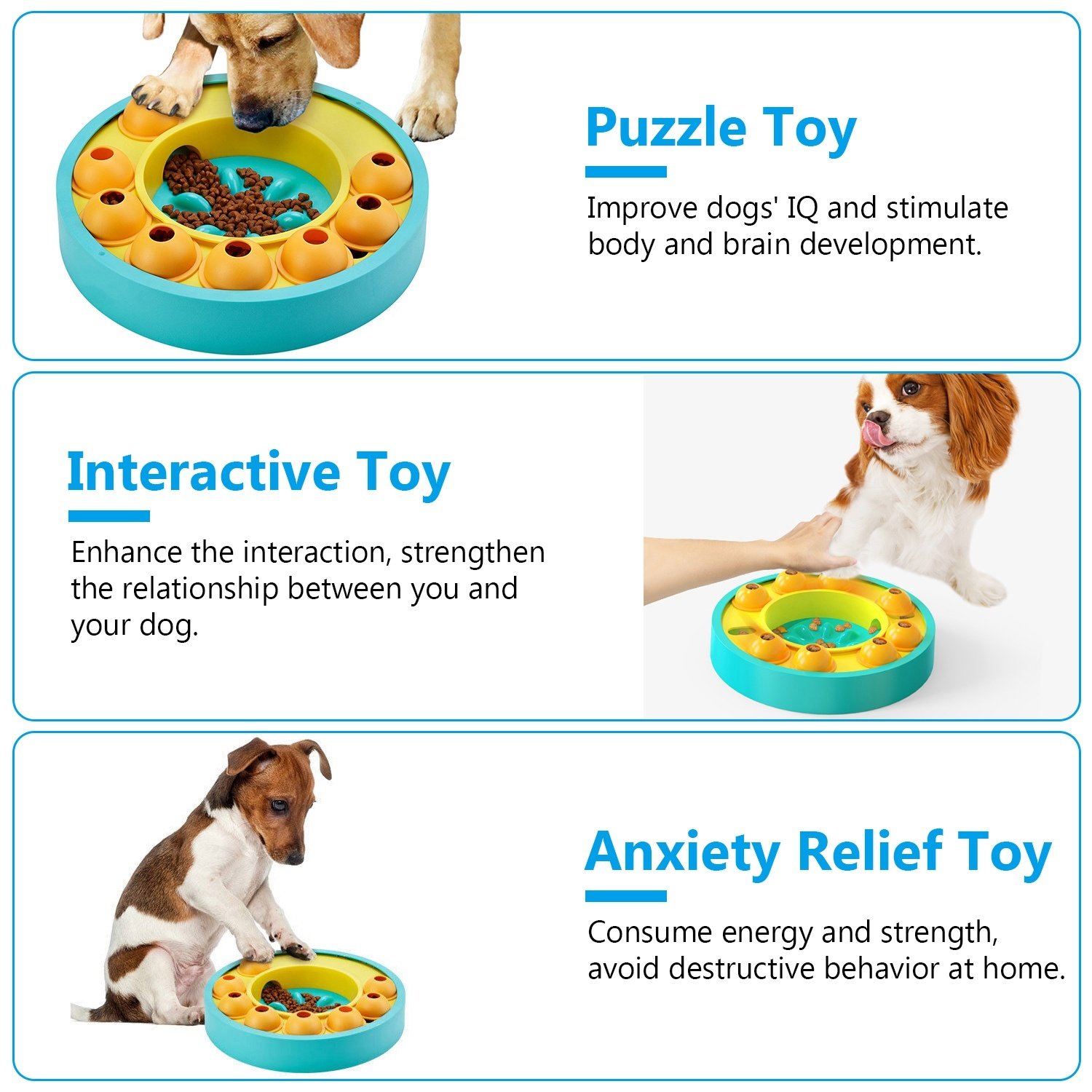 1 x Jouet interactif distributeur de friandises et gamelle anti-glouton pour chiens et chats – Jeu de réflexion pour l'entraînement du QI et la stimulation mentale (convient aux petites, moyennes et grandes tailles) - Image 7