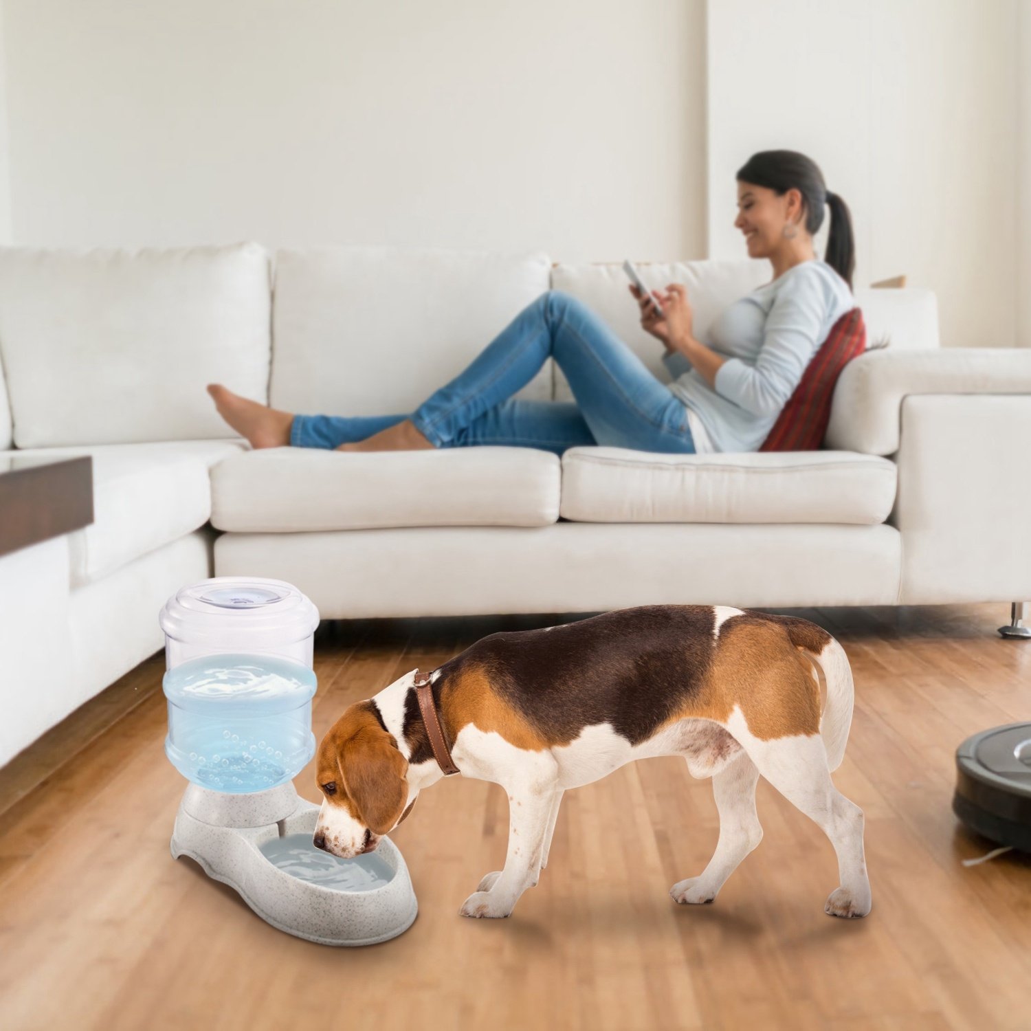 Distributeur d'eau pour animaux 3,5 L (1 gallon) – Abreuvoir automatique par gravité pour chiens et chats - Image 9