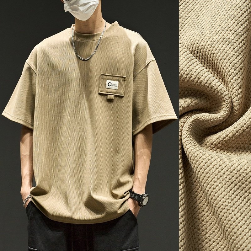 Vêtement d'été pour homme à manches courtes en maille gaufrée, style américain - Image 10