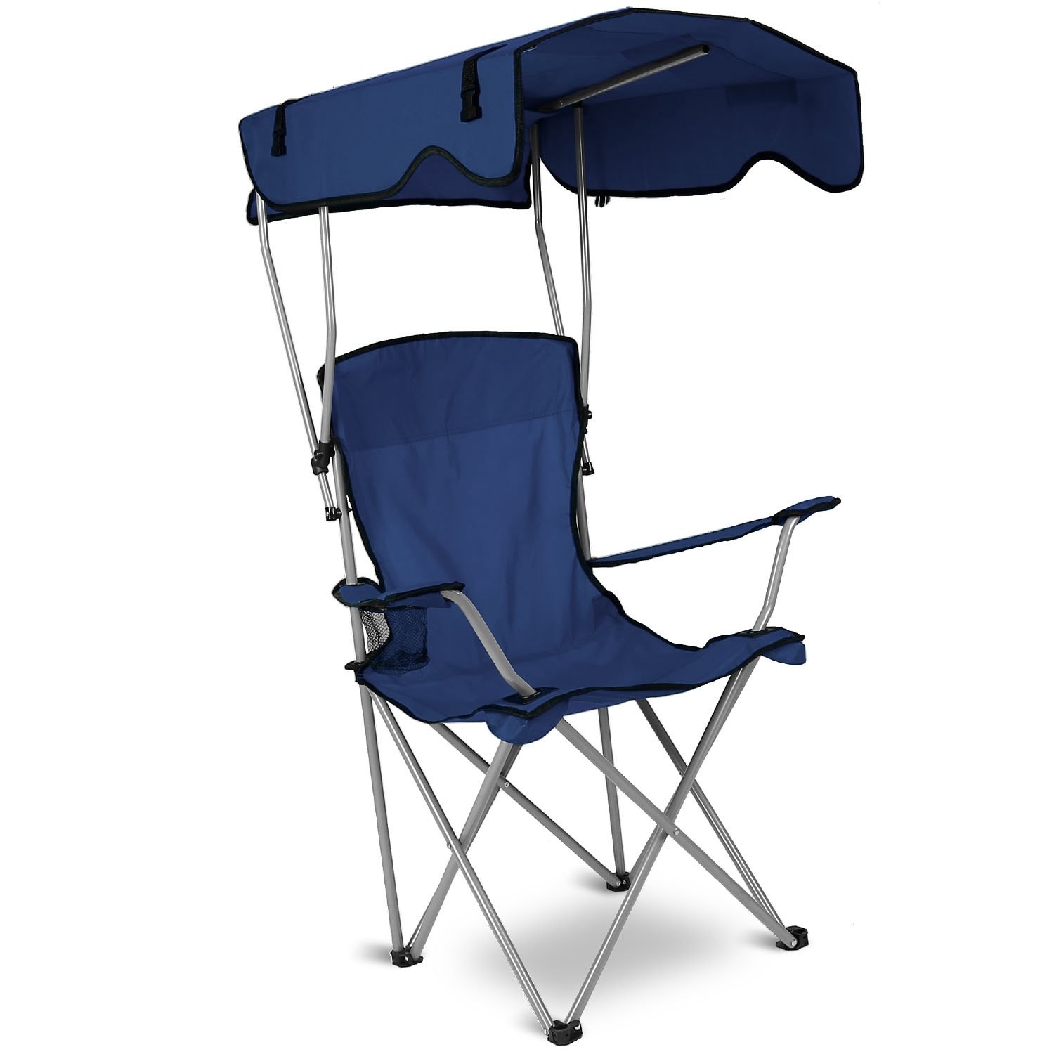 1 chaise de camping pliable avec auvent et porte-gobelet, charge maximale de 150 kg (330 lb), se replie en sac de transport, expédition FedEx - Image 5