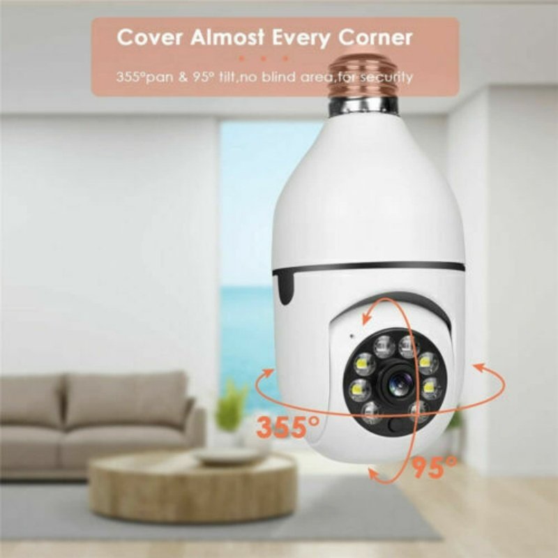 Caméra ampoule E27 infrarouge 1080P HD sans fil Wi-Fi pour la sécurité de la maison connectée - Image 5