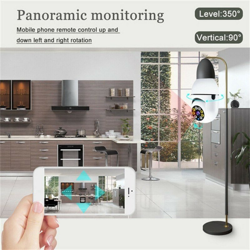 Caméra ampoule E27 infrarouge 1080P HD sans fil Wi-Fi pour la sécurité de la maison connectée - Image 8
