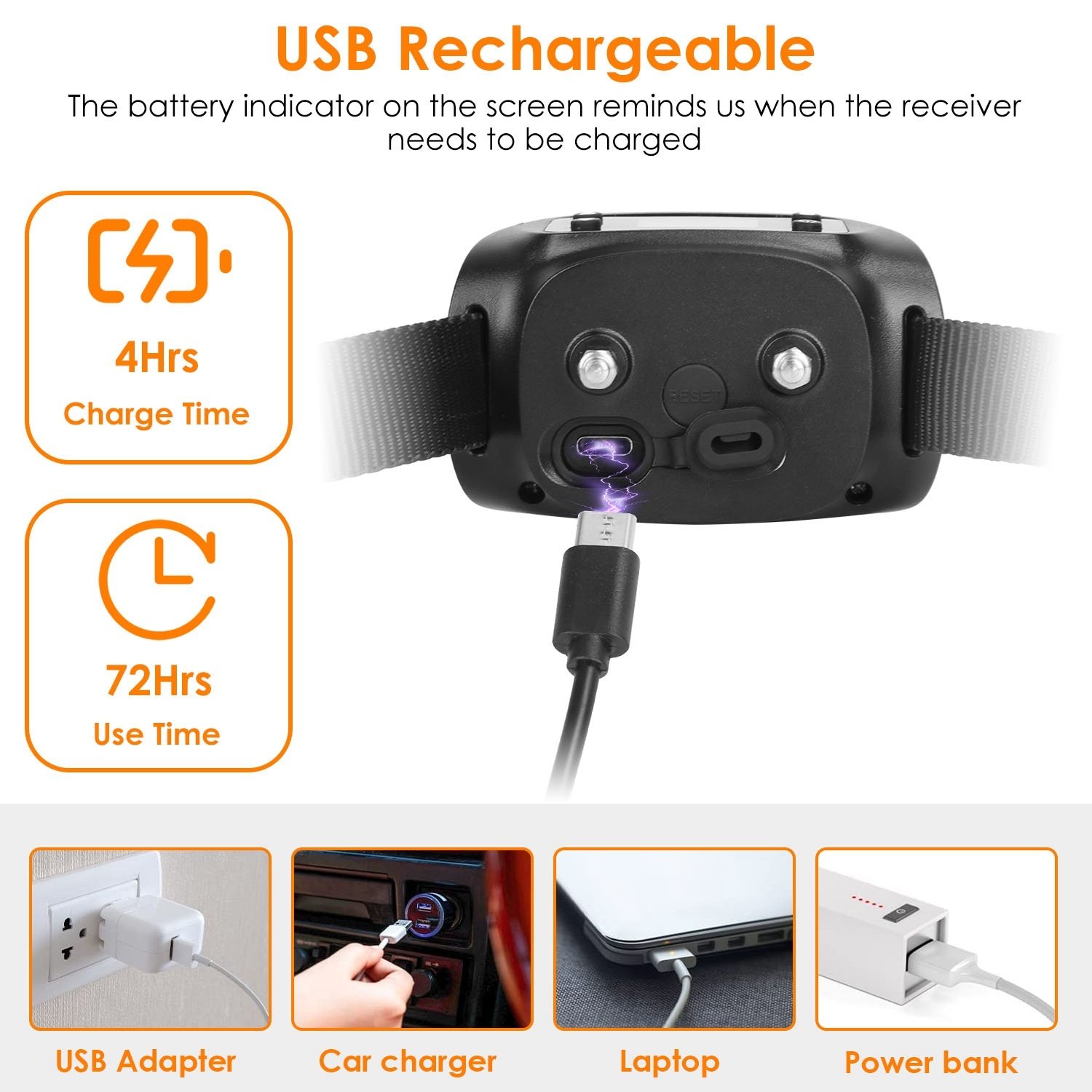 Traceur GPS 2-en-1 pour chien : clôture virtuelle sans fil et collier GPS avec rayon réglable (10 à 880 mètres), étanchéité IPX6, adapté aux chiens de petite, moyenne et grande taille. - Image 6