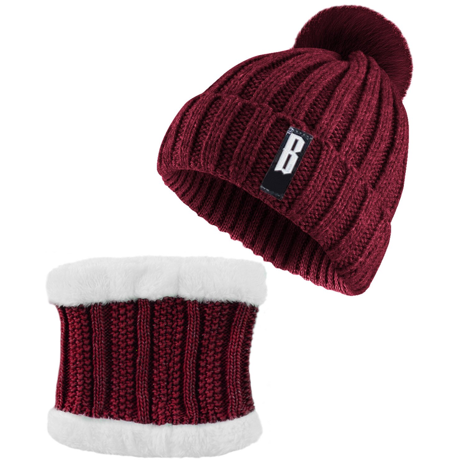 Ensemble bonnet et écharpe d'hiver pour femme – Bonnet en tricot chaud et tour de cou – Idéal pour la marche, la course, la randonnée, le camping et les activités de plein air – Idée cadeau - Image 10