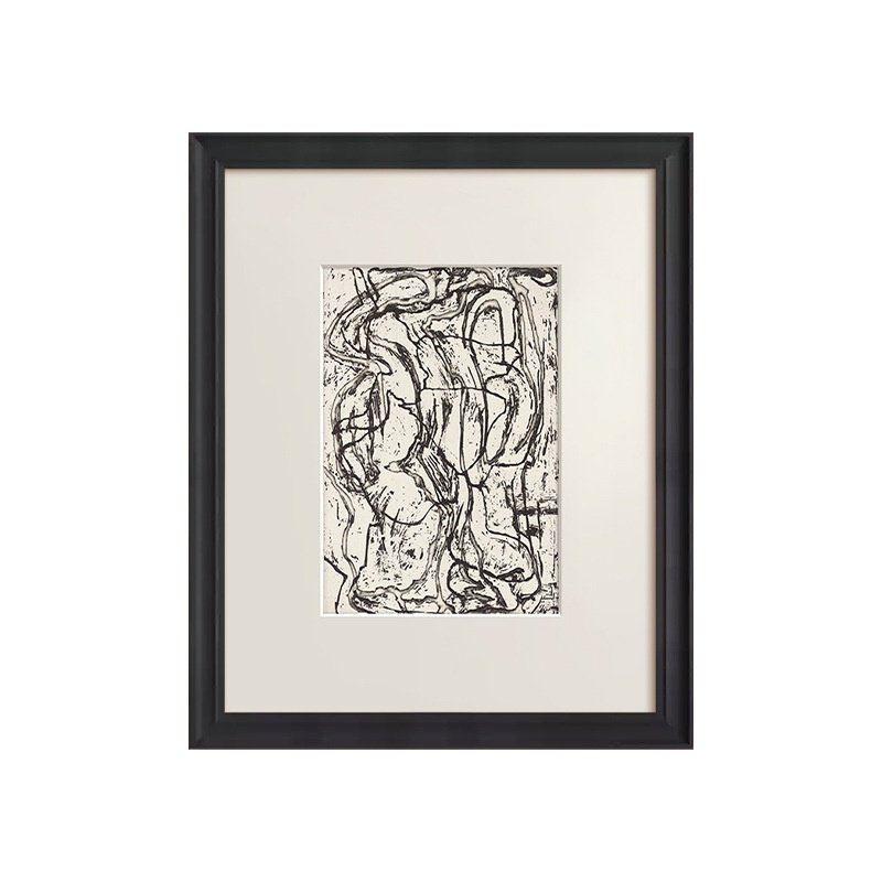 Tableau abstrait haut de gamme à lignes noires et blanches – Décoration murale rétro - Image 8