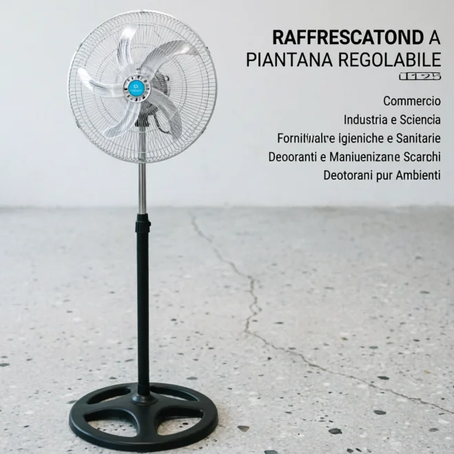 Ventilateur sur Pied Réglable - 5 Pales, Silencieux & Rotatif - Image 8