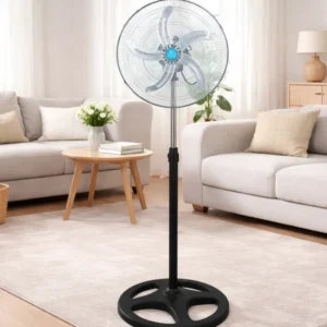 Ventilateur sur Pied Réglable - 5 Pales, Silencieux & Rotatif