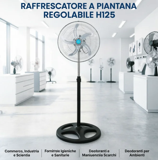 Ventilateur sur Pied Réglable - 5 Pales, Silencieux & Rotatif - Image 7