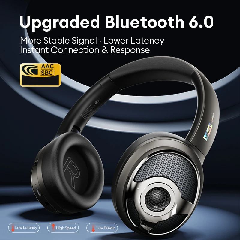 Écouteurs Bluetooth Lenovo avec ANC, 36h, Noir - Image 6