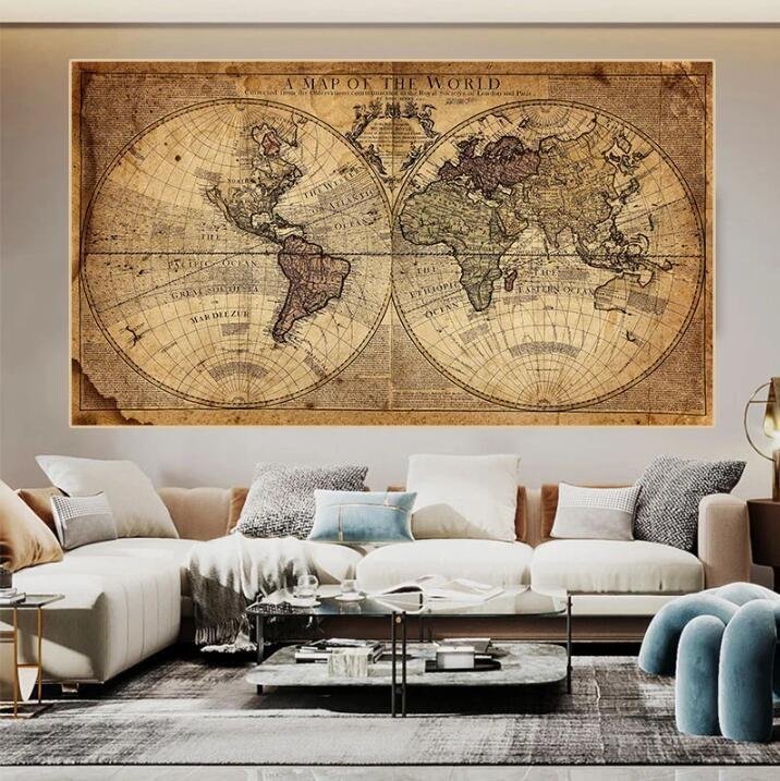 Toile peinte représentant la Terre – Affiche décorative pour salon - Image 6