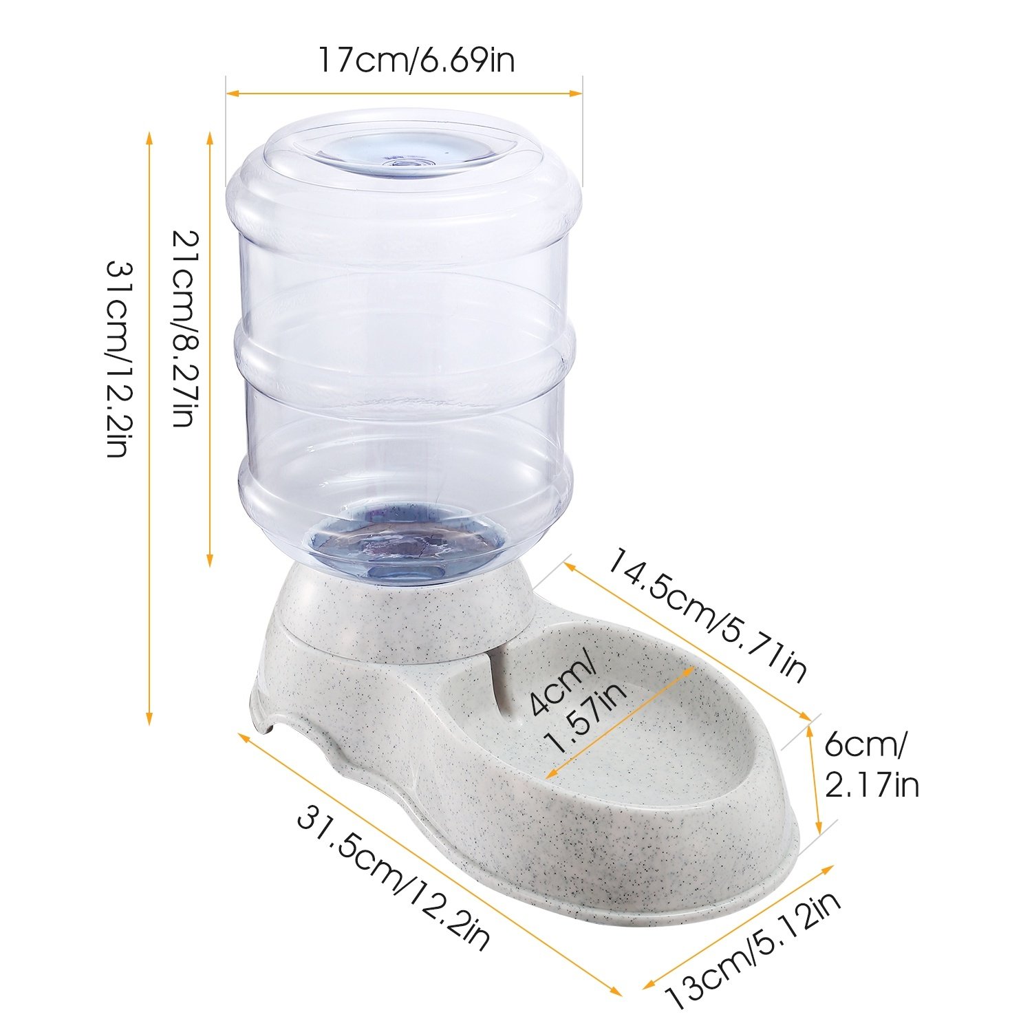 Distributeur d'eau pour animaux 3,5 L (1 gallon) – Abreuvoir automatique par gravité pour chiens et chats - Image 4