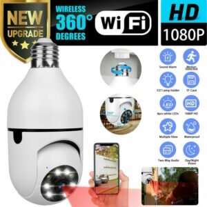Caméra ampoule E27 infrarouge 1080P HD sans fil Wi-Fi pour la sécurité de la maison connectée