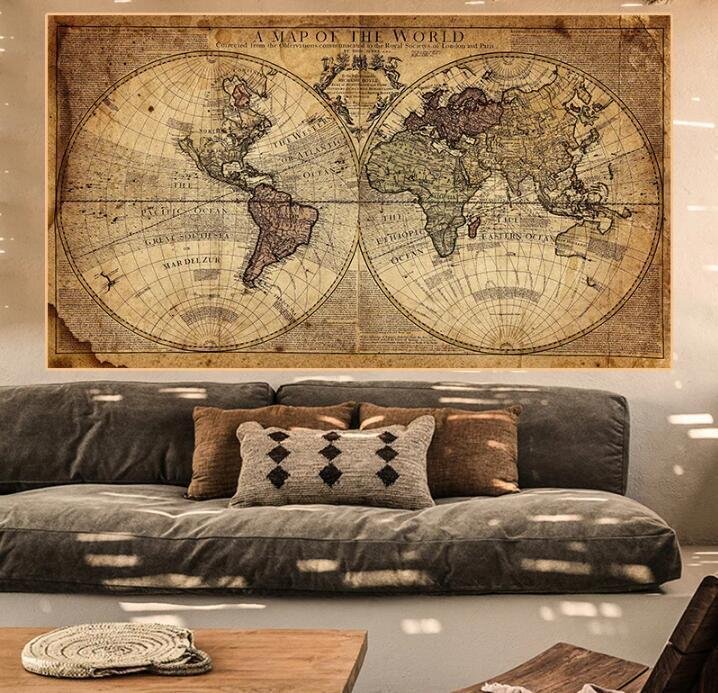 Toile peinte représentant la Terre – Affiche décorative pour salon - Image 5