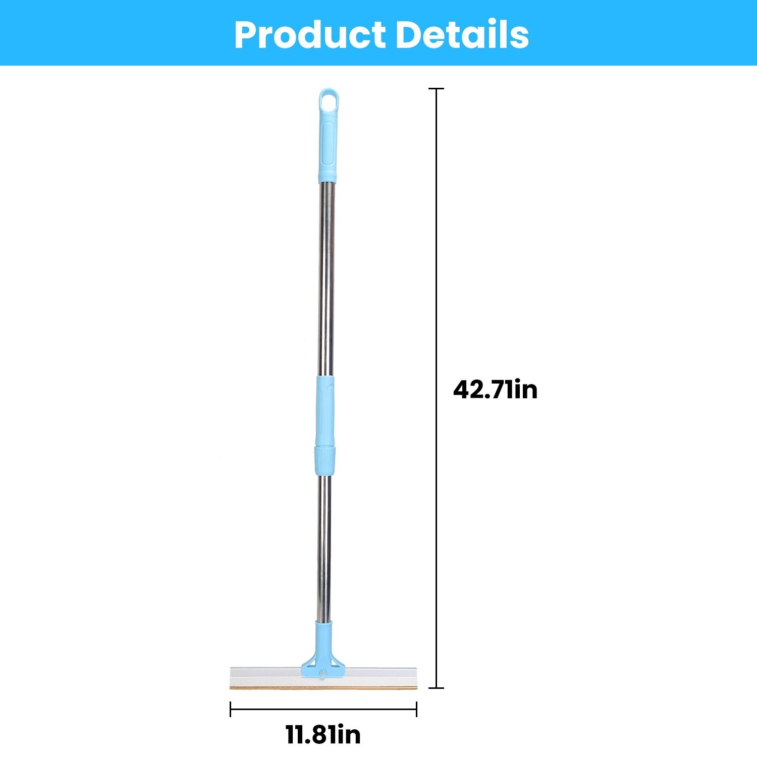 1 Râteau anti-poils pour animaux avec manche télescopique réglable (138 cm) – Grattoir multi-surfaces pour poils de chien et chat, adapté aux tapis, moquettes, vêtements et canapés. - Image 8