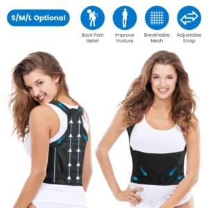 Correcteur de posture réglable pour hommes et femmes (3 tailles disponibles) – Redresse-dos pour corriger la cyphose et l'affaissement des épaules – Invisible sous les vêtements – Soulagement des douleurs du haut du dos