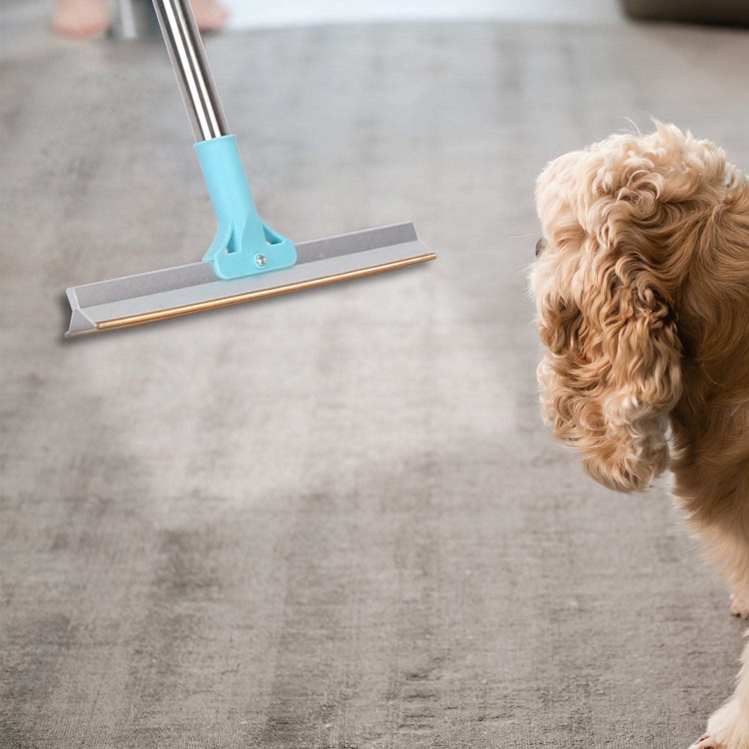 1 Râteau anti-poils pour animaux avec manche télescopique réglable (138 cm) – Grattoir multi-surfaces pour poils de chien et chat, adapté aux tapis, moquettes, vêtements et canapés. - Image 9