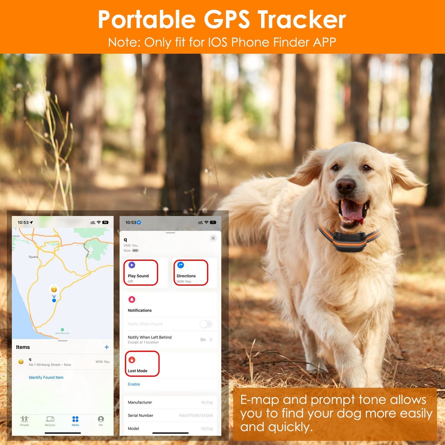 Traceur GPS 2-en-1 pour chien : clôture virtuelle sans fil et collier GPS avec rayon réglable (10 à 880 mètres), étanchéité IPX6, adapté aux chiens de petite, moyenne et grande taille. - Image 8