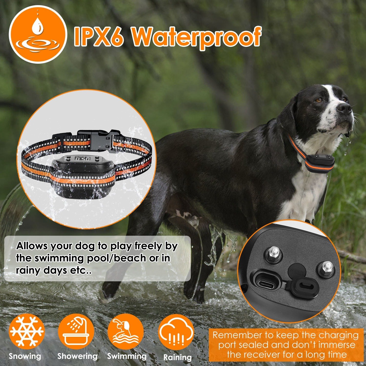 Traceur GPS 2-en-1 pour chien : clôture virtuelle sans fil et collier GPS avec rayon réglable (10 à 880 mètres), étanchéité IPX6, adapté aux chiens de petite, moyenne et grande taille. - Image 10