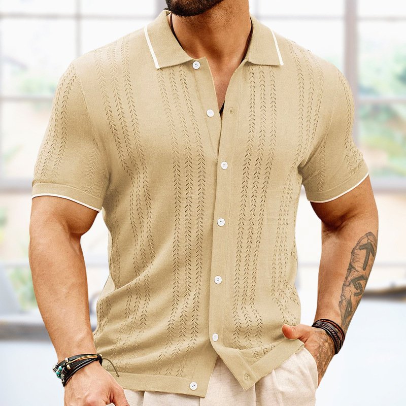Polo à manches courtes pour homme – Haut d'été élégant et professionnel avec col boutonné - Image 4
