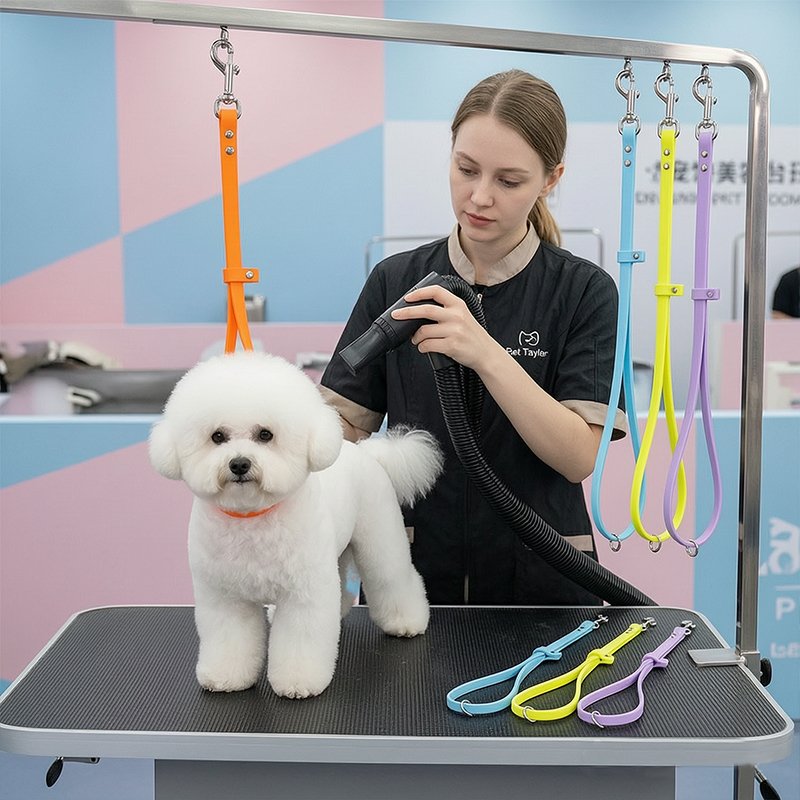 Corde d'attache antidérapante pour le bain des chiens – Sangle de table de toilettage avec adhérence en silicone pour une contention sécurisée des ani - Image 9
