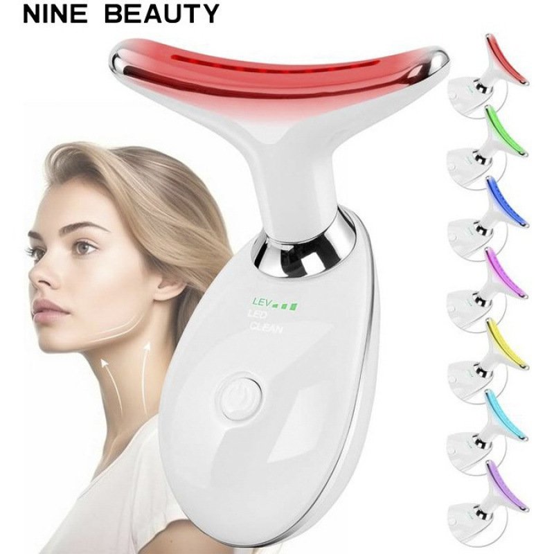 Appareil de massage de la nuque avec luminothérapie 7 couleurs pour le soin des rides du cou - Image 2