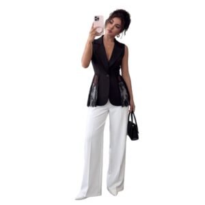 Veste sans manches coupe ajustée et évasée