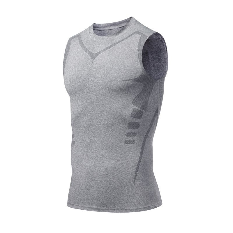 Gilet de sport pour homme à séchage rapide, manches courtes, ajusté, hautement élastique et respirant, évacuant l'humidité, idéal pour l'entraînement - Image 3