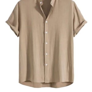 Ensemble de costume pour homme en lin et coton, coupe ajustée, col montant