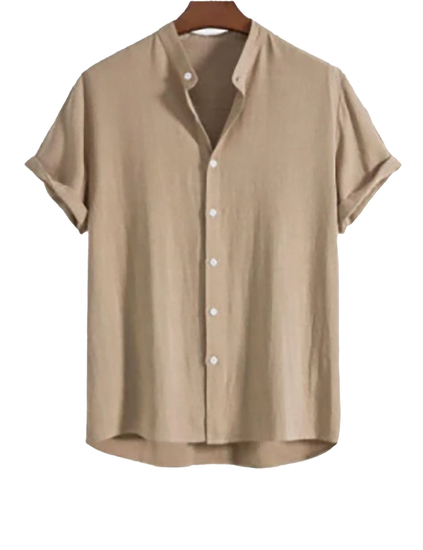 Ensemble de costume pour homme en lin et coton, coupe ajustée, col montant