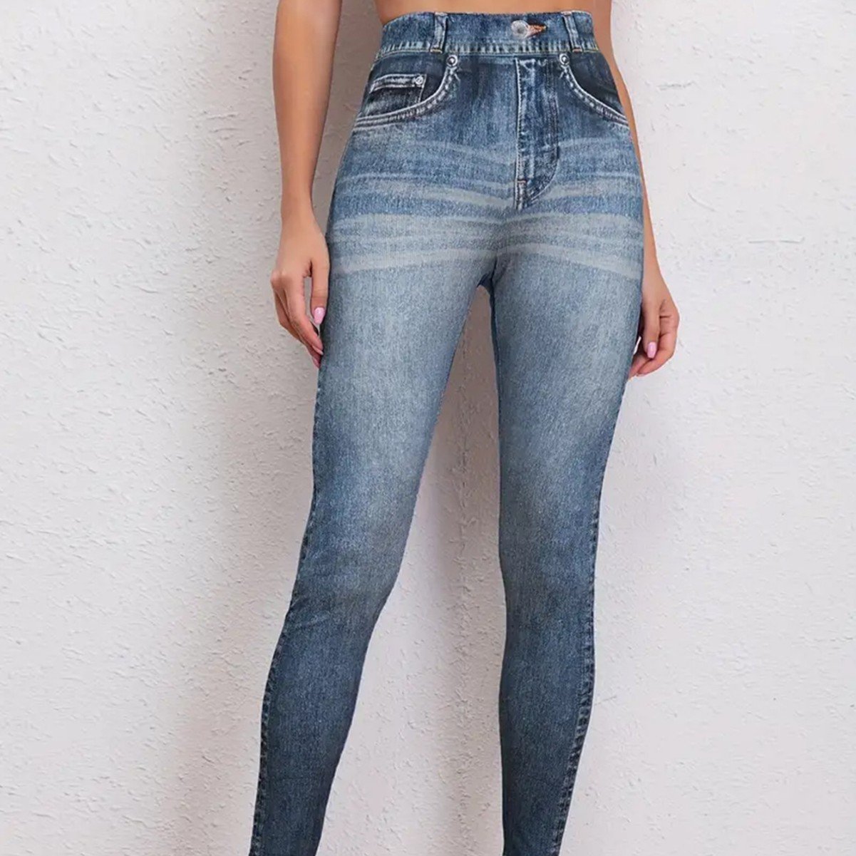 Leggings rétro effet jean ultra-extensibles, pantalon de yoga push-up, pantalon de yoga style denim, tenue de fitness pour femme - Image 6