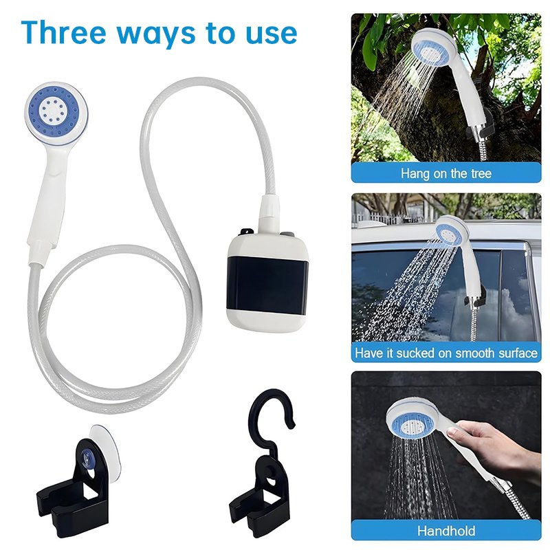 Pompe de douche portable rechargeable par USB | Kit de douche pour camping et plein air | Équipement de lavage pour voiture et animaux - Image 5