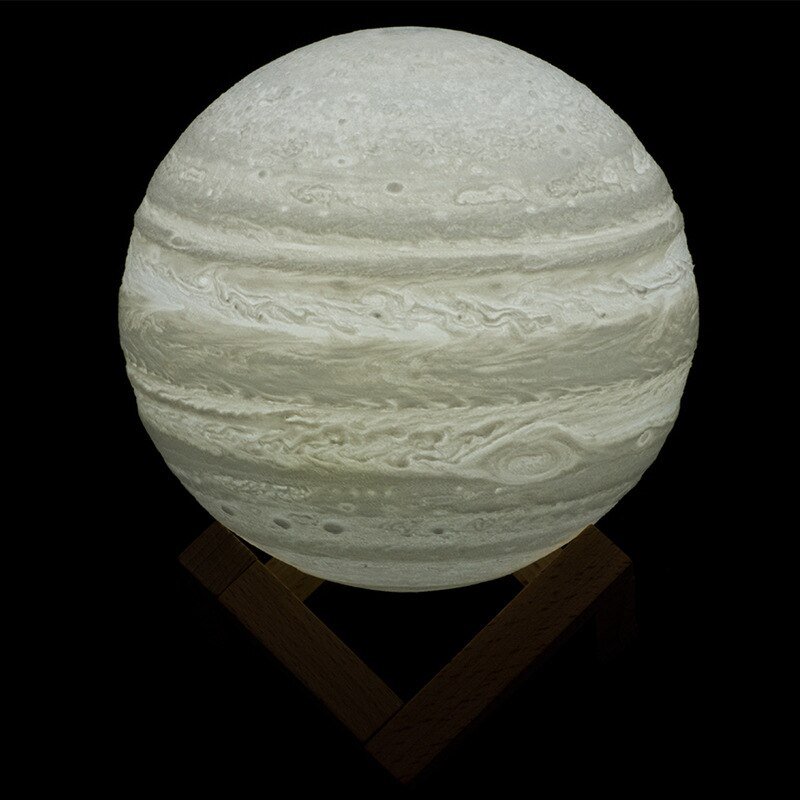 Lampe Lune imprimée en 3D – Rechargeable par USB, LED à intensité variable, interrupteur pour lumière blanc chaud/froid – Lampe Jupiter pour chambre d - Image 4