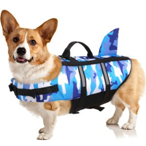 Gilet de sauvetage léger et ajustable par velcro pour chien. Maillot de bain pour chiens de taille moyenne à grande.