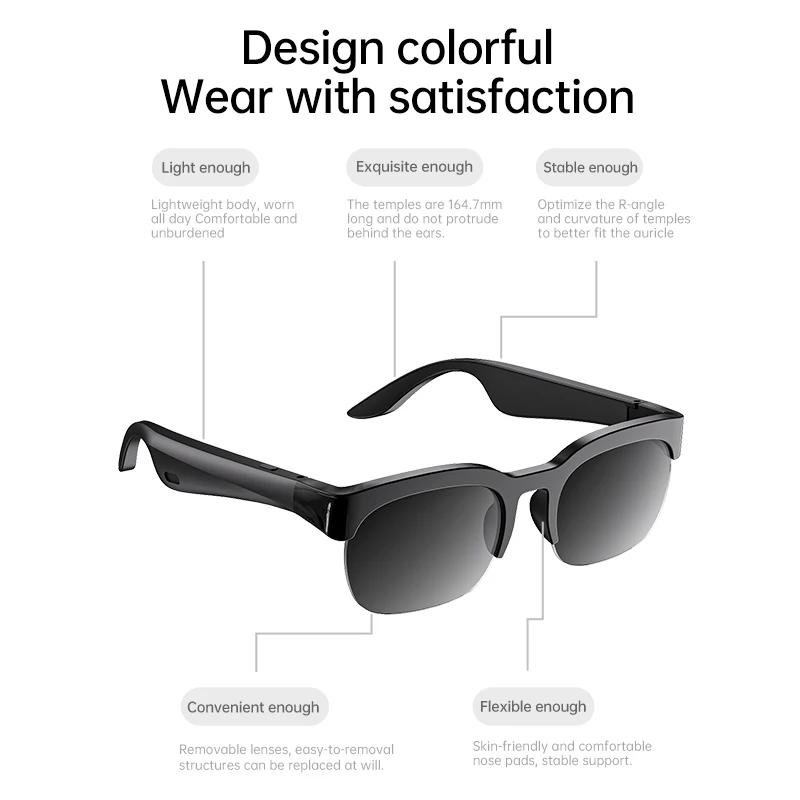 Lunettes intelligentes sans fil Bluetooth 6.0 avec IA : écoute de musique, appels, sport, longue autonomie, traduction automatique. - Image 5