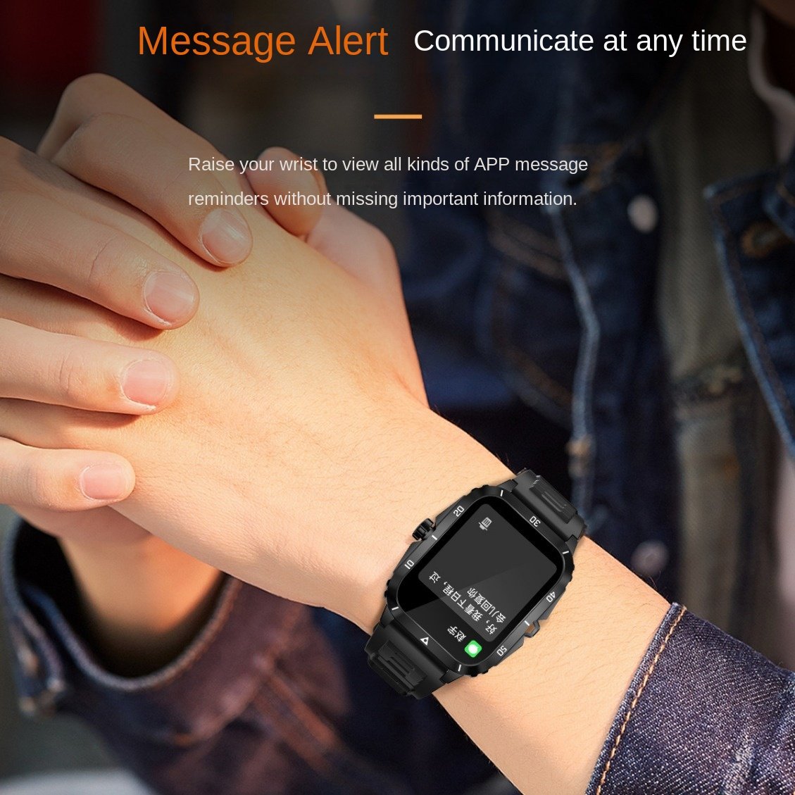 Montre connectée KT71 étanche jusqu'à 3 mètres, mesurant la fréquence cardiaque et la pression artérielle, résistante aux intempéries, idéale pour le - Image 3
