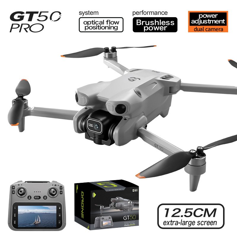 Drone avec écran HD pour la photographie aérienne, moteur sans balais, détection d'obstacles, drone quadricoptère jouet