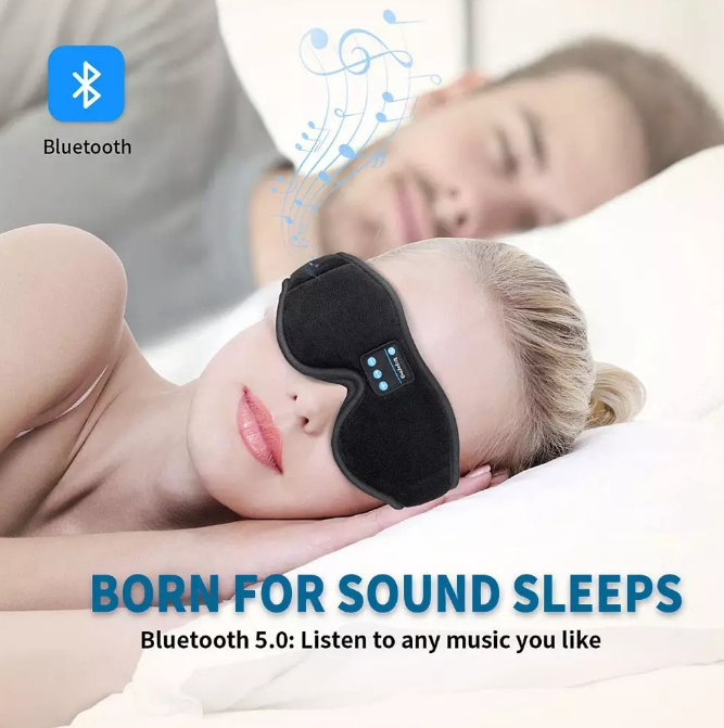 Masque de sommeil Bluetooth 3D avec écouteurs sans fil – Nouveau modèle stéréo - Image 4