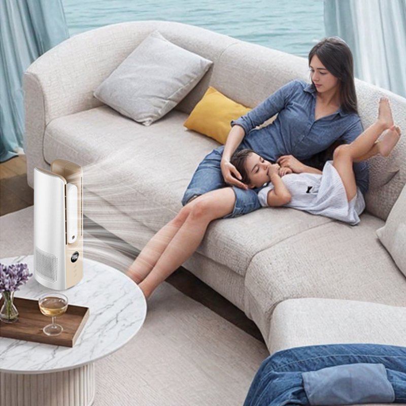 Ventilateur tour portable 2025 – 6 vitesses, brumisateur, sans pales, pour chambre/salon/bureau - Image 10