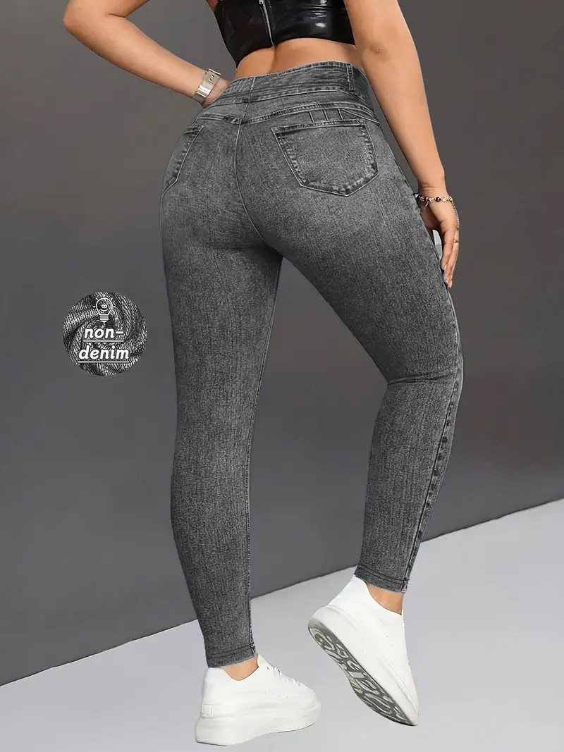 Leggings rétro effet jean ultra-extensibles, pantalon de yoga push-up, pantalon de yoga style denim, tenue de fitness pour femme - Image 9